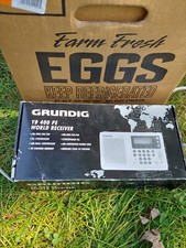 Grundig World Receiver Radio YB 400 PE w/ Box  Antenna - Vintage, Gray