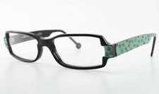 L.A. EYEWORKS Eyeglasses QUARK 101G ONE PAIR Black Mint Spiral Pattern Italy ...