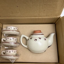 BOYDS BEARS Bearware Pottery Works BREWIN 1999 Official Mini Tea Set In Box