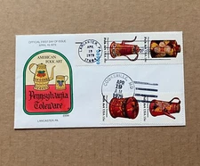 US FDC Collins Hand-Painted #1775-78 Folk Art Toleware  1979