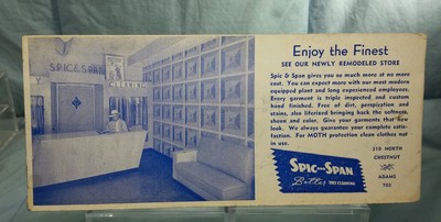 Vintage Advertising Ink Blotter: SPIC and SPAN DRY better CLEANING Chicago #2