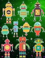 Robots Sticker Album For Boys: 100 Plus Pages For Permanent Sticker Collect...