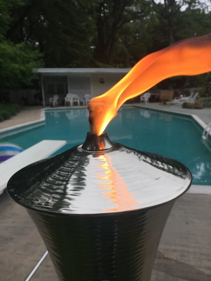 Silver Cylinder Garden Torch - Image 2 of 4