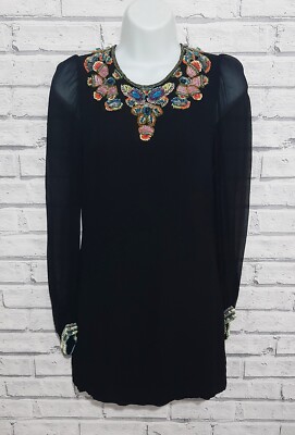french connection bex beads dress 1920's Beaded Embroidered Blush-Pink French Couture Silk Petal Deco Dress main image 0