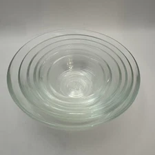 Duralex Stackable Clear Glass Bowls 2 1/4"- 5 3/8” Set of 6 Made in France