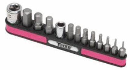 Titan 13pc SAE Hex Bit Set with Bit Socket & Magnetic Rack #16111 - Picture 1 of 1