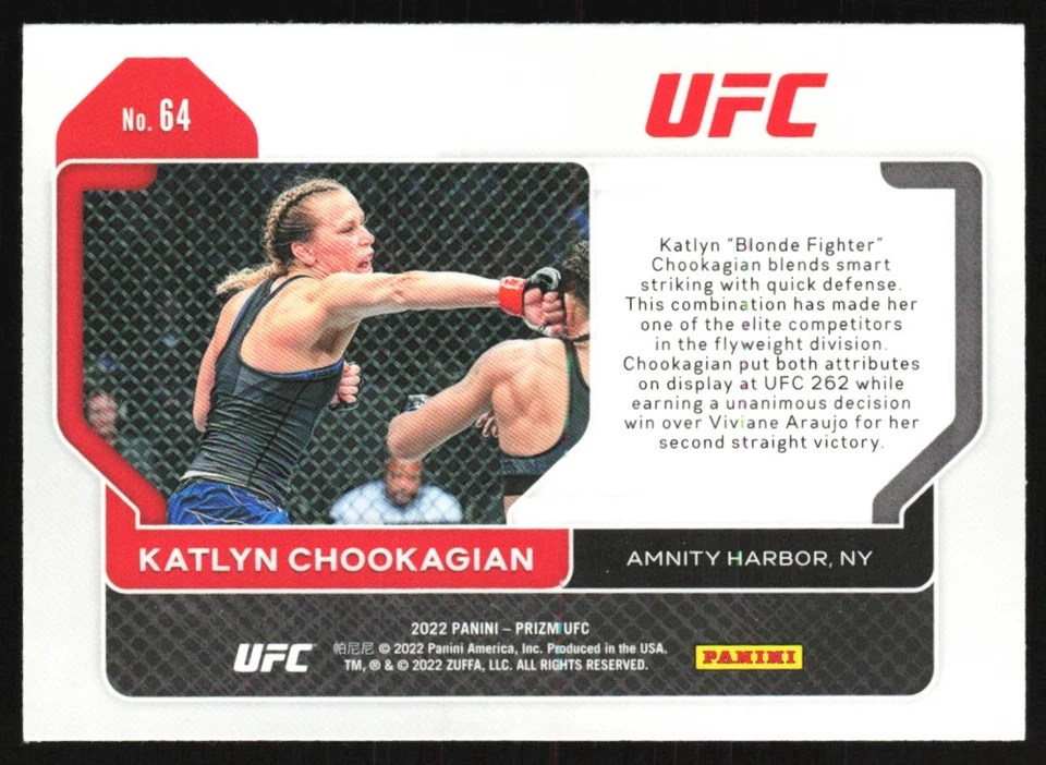 2022 Panini Prizm UFC Katlyn Cerminara/ Chookagian #64 - Image 2 of 2