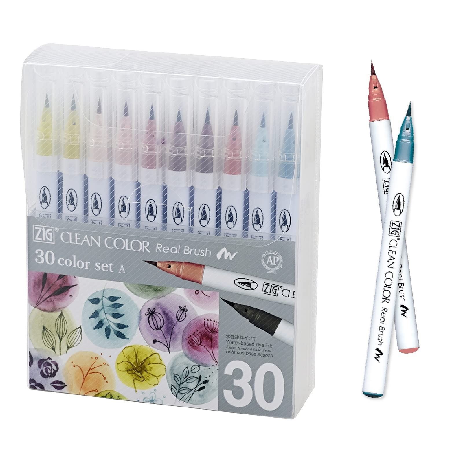 Kuretake ZIG Clean Color Real Brush, NEW 30 Colors with Flex