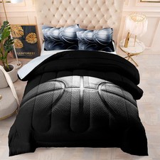 Basketball Comforter Set,Sports Basketall Bedding Set with Pillowcases, Boys ...
