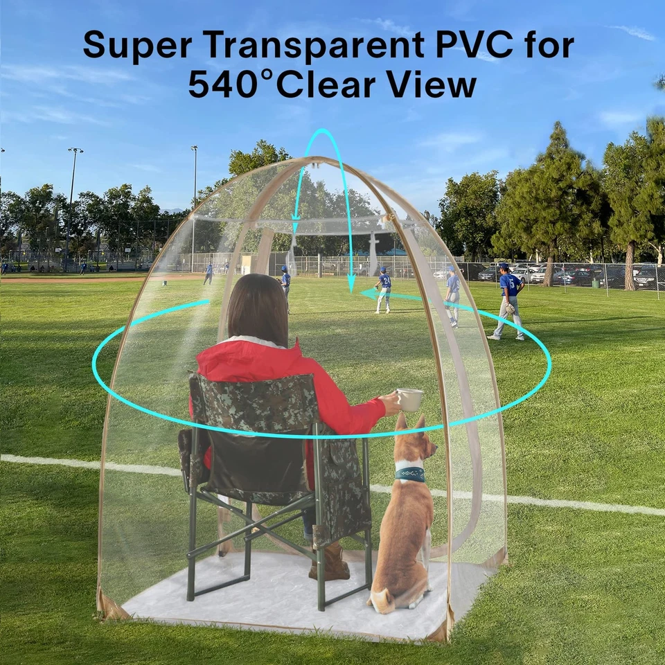 Tienda deportiva resistente a la intemperie Tienda transparente Exterior Instantánea Pop Up Refugio Silla Bub... Foto 2 de 4