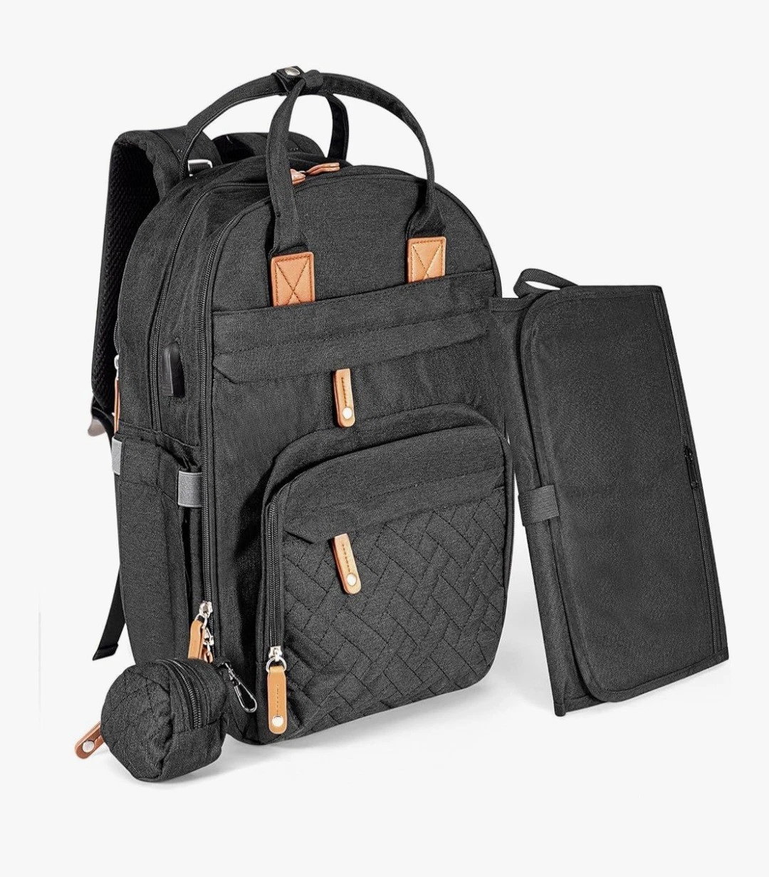 Baby Changing Bag Backpack, Multifunction with Portable Changing Mat Black
Opens in a new window or