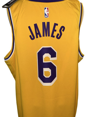 NWT NBA LA Lakers Lebron James #6 NBA Swingman Icon Edition Size