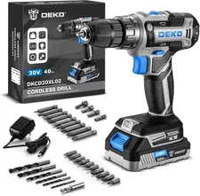 Power Drill Cordless: DEKO PRO Cordless 20V Electric Blue
