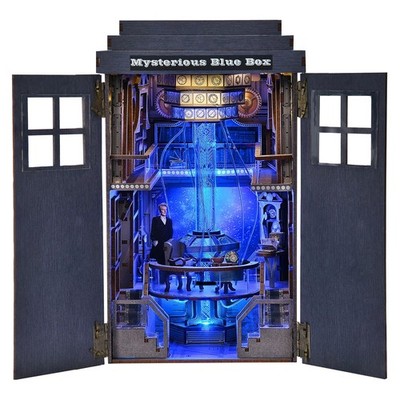 DIY Bücherecke Kit Mysteriöse Telefonzelle Holzpuzzle Bücherregal Buchstütze
