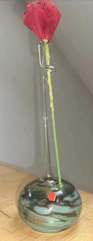 Rosenvase Orchideenvase Blumenvase Glas mundgeblasen Rose Orchideen Vase Vintage