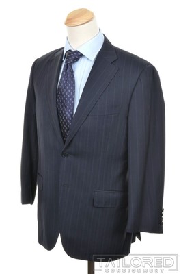 CANALI Current 1934 Blue Striped 100% Wool Jacket Pants SUIT Mens - 40 R