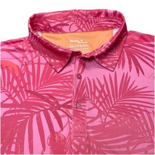 Birdie Bound Polo 3XL Mens Pink Orange Gradient Palm Print AOP Performance