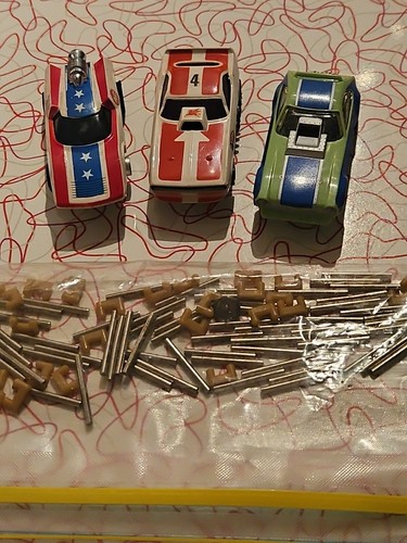 Lot Of 3 Vintage 1960's 1970's SLOT CARS & Locks Joiners Lot Untested As Is