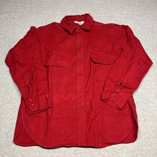 VTG Woolrich USA Made Shirt Men's Med Red Outdoor Long Sleeve Cotton Button Up