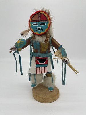 Indianer Kachina Puppe Sunface Hopi R/B Charley 12'' Holzfigur Statue