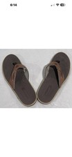 Sperry Havasu Burgee Thong Sandals Flip Flops Brown Leather Size 10 Men's EUC!!