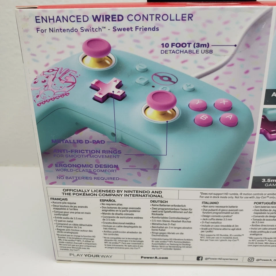 Nintendo Switch Pokemon Sweet Friends PowerA Enhanced Wired Controller Sealed - Image 4 of 4
