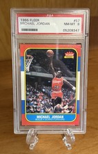 1986 FLEER #57 MICHAEL JORDAN ROOKIE RC PSA 8  