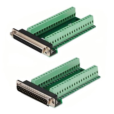 2PCS (1PCS Male 1PCS Female) Connector D-sub 37-pin Port Terminal Green DB37