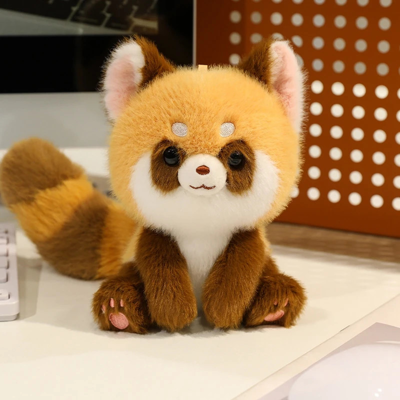 Lindos Animales Sentados Rojo Panda Zorro Perezoso Gato Suave Muñecas de Peluche Relleno