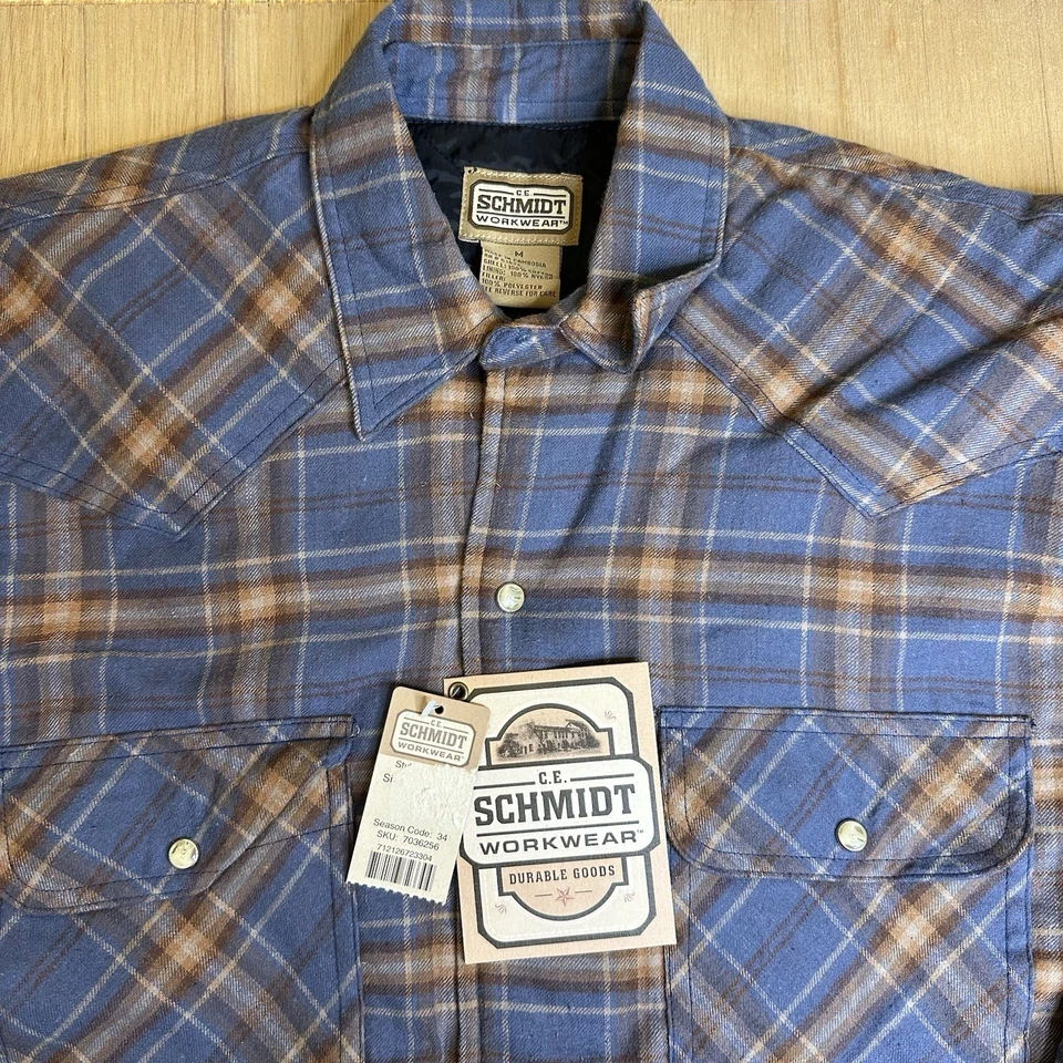 CE SCHMIDT WORKWEAR MENS M QUILT LINED FLANNEL SHIRT SHACKET CHORE JACKET NWT - Image 2 of 4