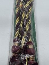 Braided Tassel Garland - 9' long - Christmas Garland - Burgundy  Gold - New