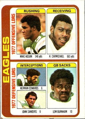 Mike Hogan / Harold Carmichael / Herman Edwards / John Sanders 1978 Topps #521