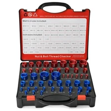 50 Pcs Nut and Bolt Thread Checker (27 Standard & 23 Metric), Detachable Bolt...