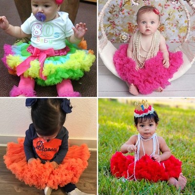 Tutu Baby Girls 12-24 mo Boutique Ruffle Skirt Pink Purple Blue Red White Blush