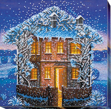 Bead Embroidery Kit "Winter night" Stitching Handmade Beadwork