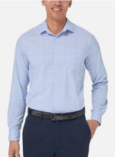 Kirkland Signature Mens Performance Sport Shirt, Blue, XL 17-17.5 34/35 NWOT