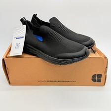 SHOES FOR CREWS EVERLIGHT EASY CLEAN WOMENS BLACK MESH SHOES SLIP ONS WORK -US 7