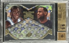 Michael Jordan Lebron James UD SPx All Time Greats Dual Auto 2/5 BGS 9.5 10 AUTO