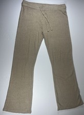 Barefoot Dreams Cozy Chic Lite Knit Lounge Pants Size Large Cream Drawstring 481