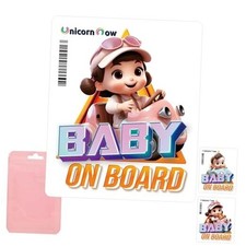 Baby on Board Magnet for car, 6 by 5 inch, for New Parents, Baby Girl 1 pack