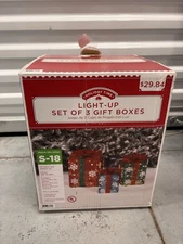 Lighted Christmas Boxes Set of 3 Christmas Lighted Gift Boxes