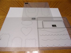 STAMPIN UP SET OF 3 PIERCING MATS – LABELS & SCALLOPS