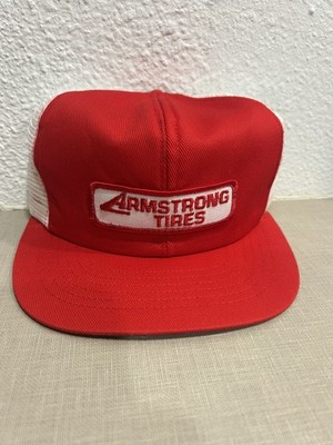 NOS VTG Armstrong Tires Swingster Red USA SnapBack Trucker Hat Free Shipping