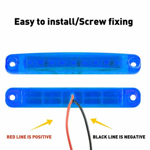 10X Blue LED Side Marker Lights Bullet Clearance Light Truck Trailer Wateproof - 第 6/10 張圖片