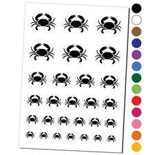 Crab Beach Ocean Temporary Tattoo Water Resistant Set