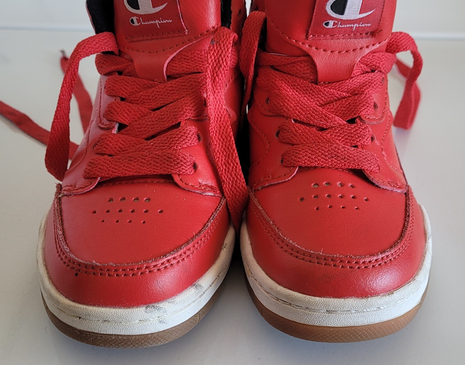 Boys Toddler Champion Court Red Hi Top Sneakers Size 11 Rare Basketball image 5