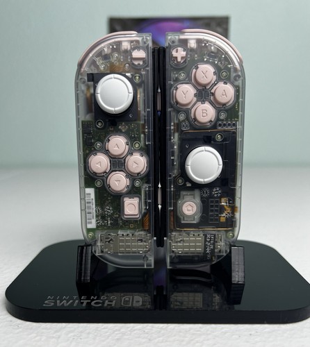 Transparent Clear - Pink Accents - Custom Joycons for the Nintendo Switch - Picture 2 of 5