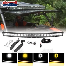 Roof 42'' Curved LED Amber White Light Bar Mount Wire For Polaris General XP1000