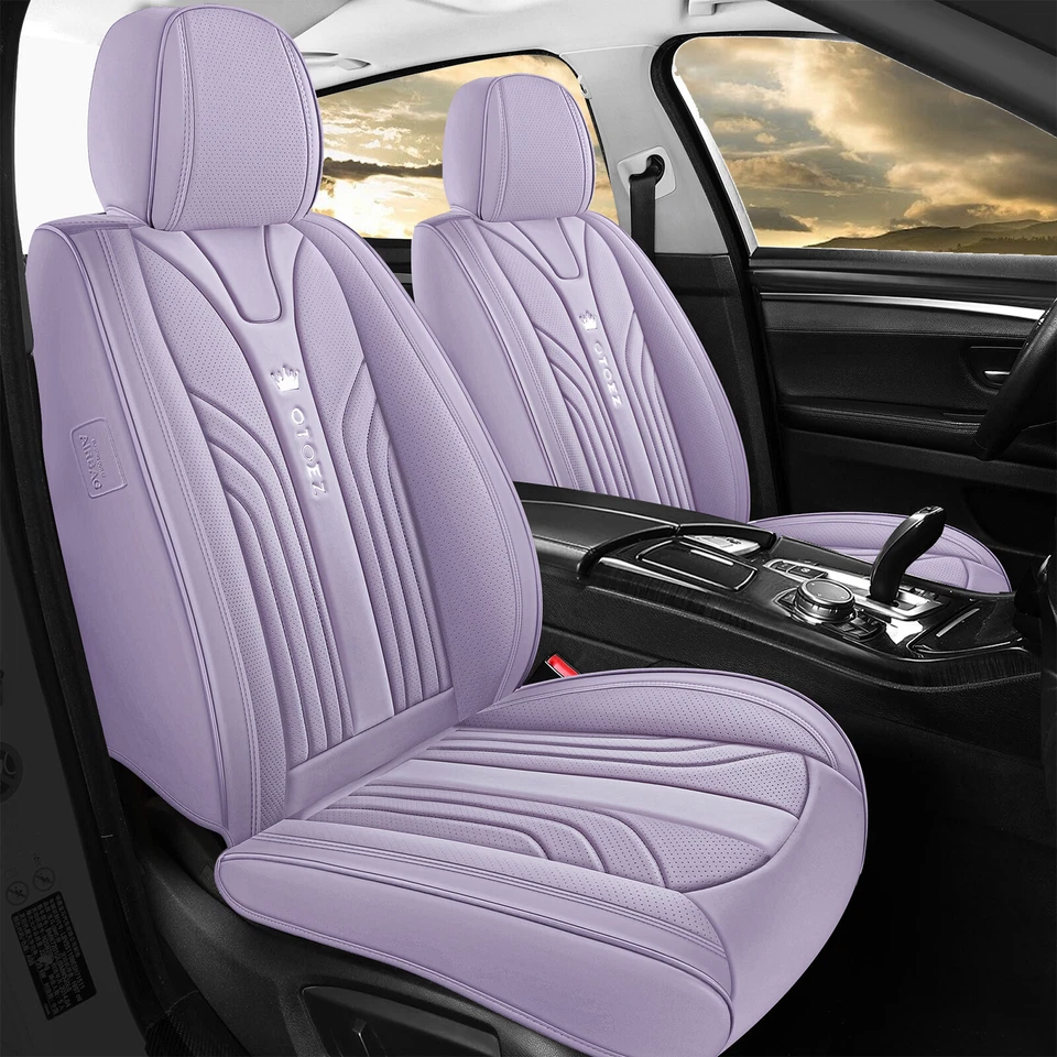 5 Seats Car Seat Covers Full Set Nappa Leather Front Rear Protectors Universal - Изображение 2 из 4