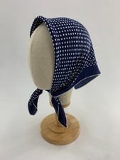 Vintage Nina Ricci Handkerchief Blue Polkadot Bandana Square Wrap Neckerchief